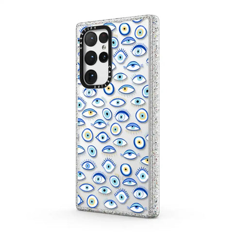 blue all seeing eye summer holiday pattern on clear