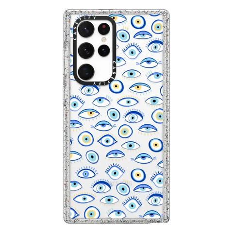 blue all seeing eye summer holiday pattern on clear