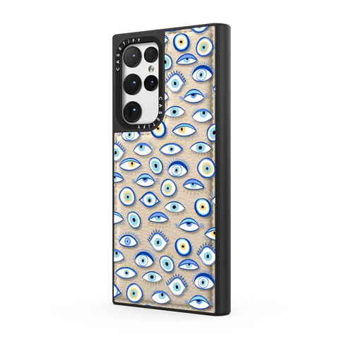 blue all seeing eye summer holiday pattern on clear