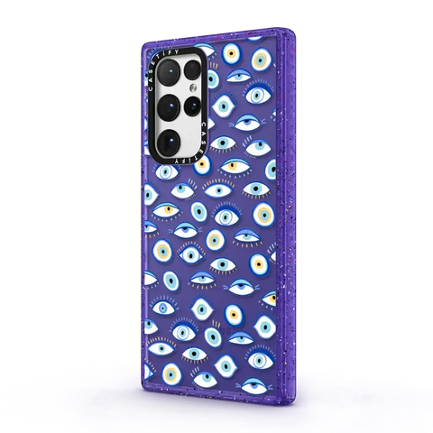 blue all seeing eye summer holiday pattern on clear