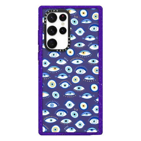 blue all seeing eye summer holiday pattern on clear