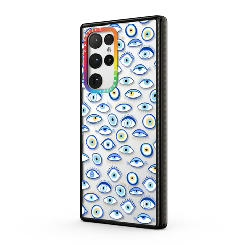 blue all seeing eye summer holiday pattern on clear