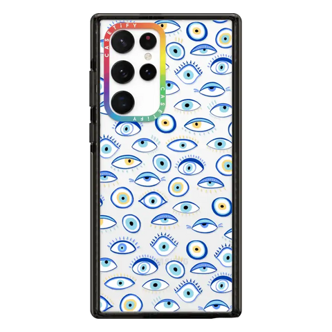 blue all seeing eye summer holiday pattern on clear