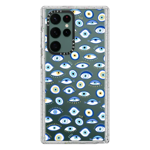 blue all seeing eye summer holiday pattern on clear