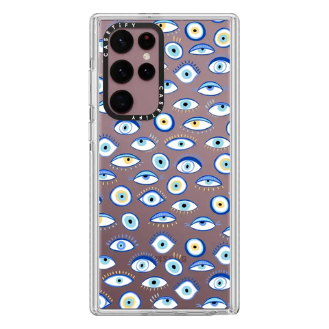 blue all seeing eye summer holiday pattern on clear