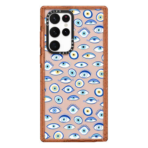 blue all seeing eye summer holiday pattern on clear