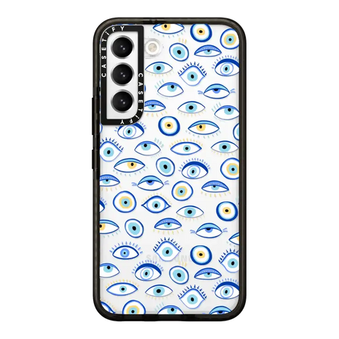 blue all seeing eye summer holiday pattern on clear