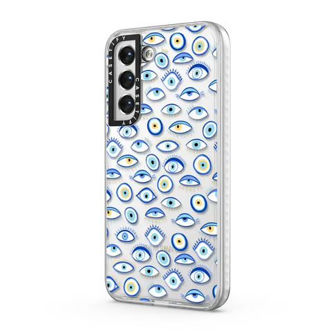 blue all seeing eye summer holiday pattern on clear