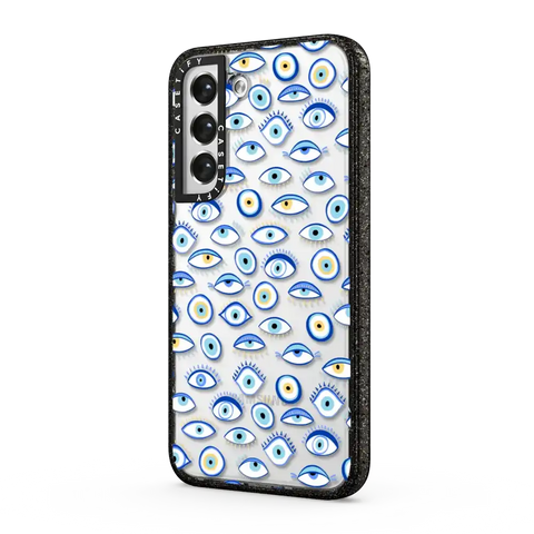 blue all seeing eye summer holiday pattern on clear