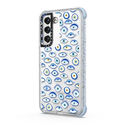 blue all seeing eye summer holiday pattern on clear