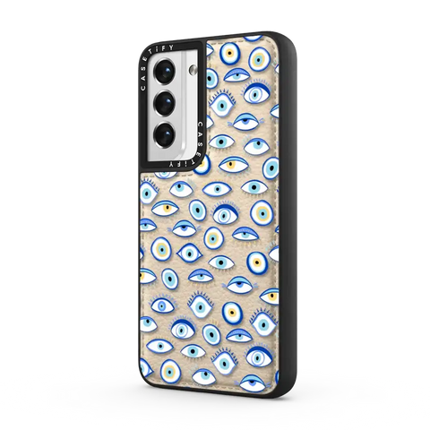 blue all seeing eye summer holiday pattern on clear