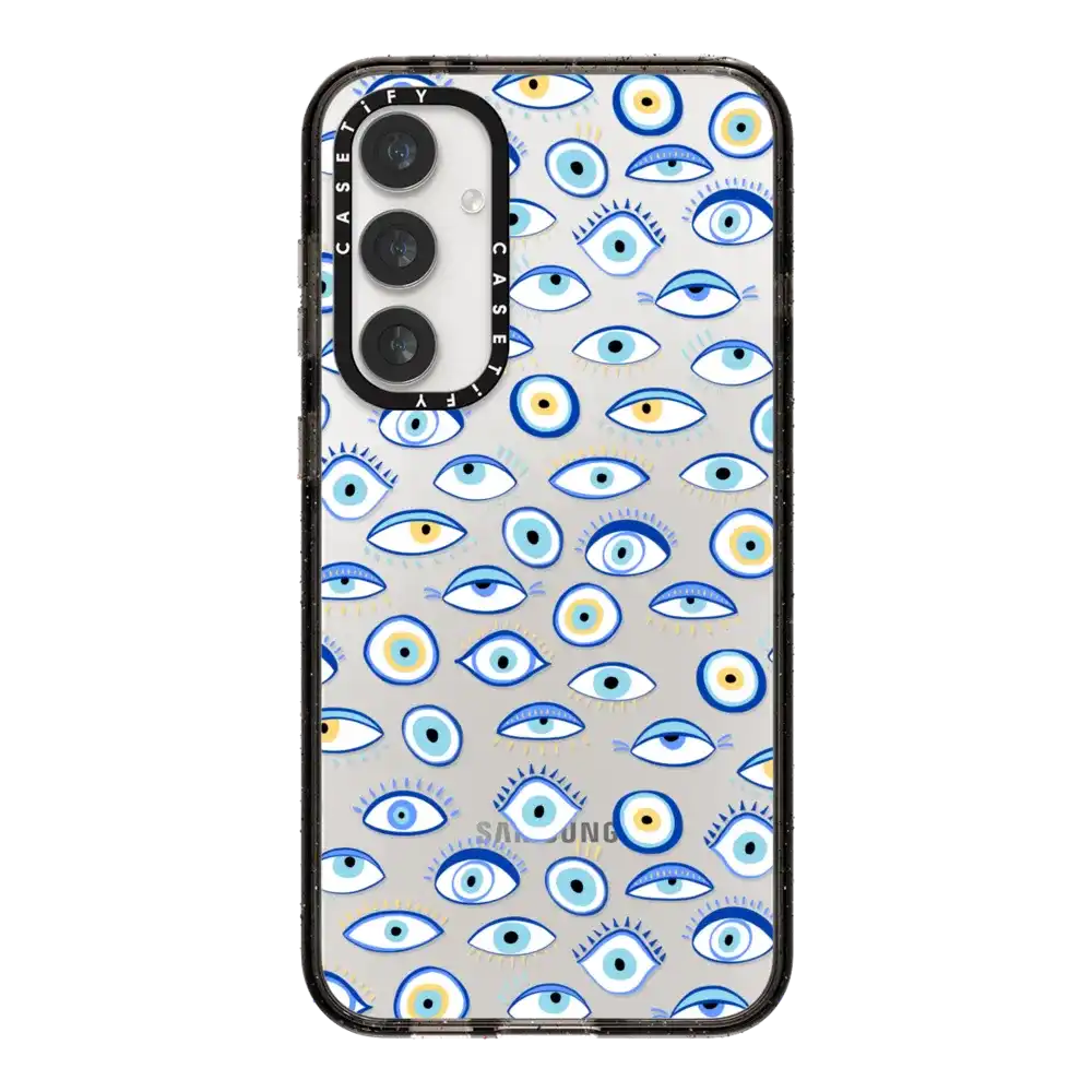 blue all seeing eye summer holiday pattern on clear