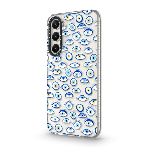 blue all seeing eye summer holiday pattern on clear