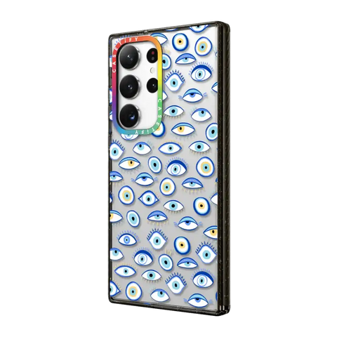 blue all seeing eye summer holiday pattern on clear