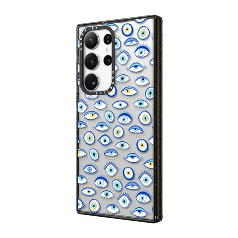 blue all seeing eye summer holiday pattern on clear