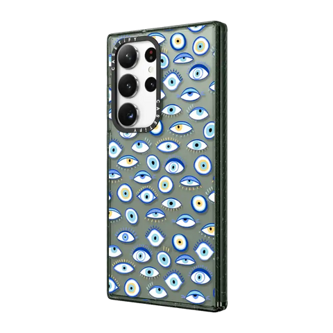 blue all seeing eye summer holiday pattern on clear