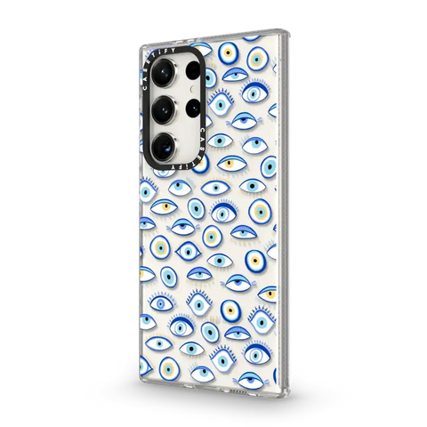 blue all seeing eye summer holiday pattern on clear