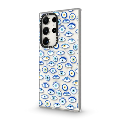 blue all seeing eye summer holiday pattern on clear
