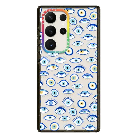 blue all seeing eye summer holiday pattern on clear