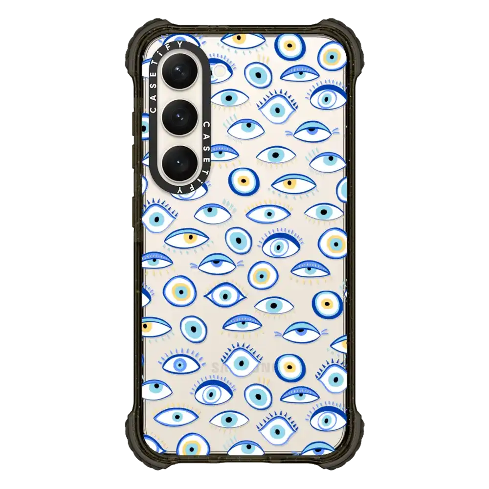 blue all seeing eye summer holiday pattern on clear