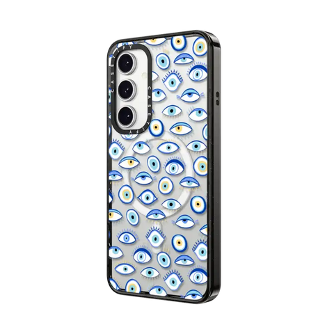 blue all seeing eye summer holiday pattern on clear