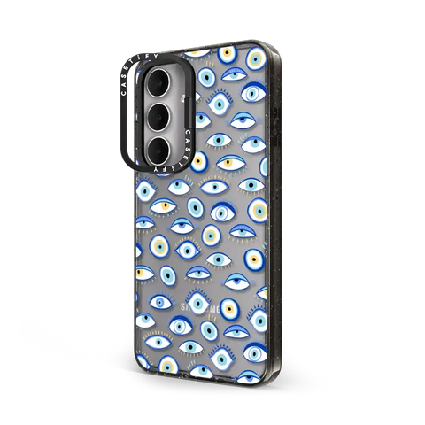 blue all seeing eye summer holiday pattern on clear