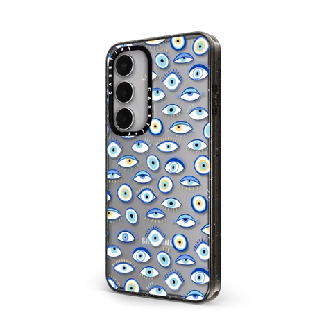blue all seeing eye summer holiday pattern on clear