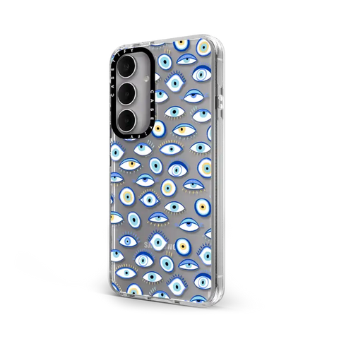 blue all seeing eye summer holiday pattern on clear