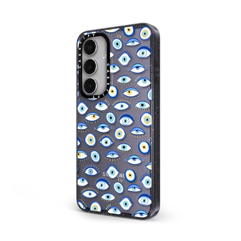blue all seeing eye summer holiday pattern on clear