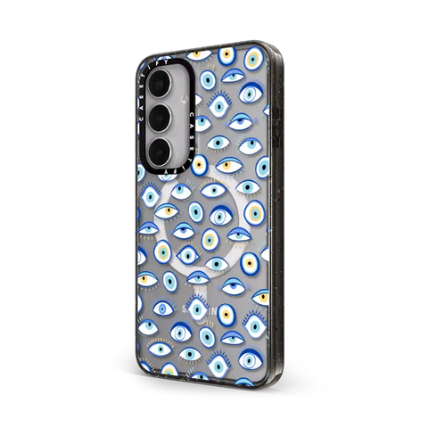 blue all seeing eye summer holiday pattern on clear