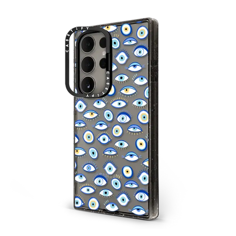 blue all seeing eye summer holiday pattern on clear