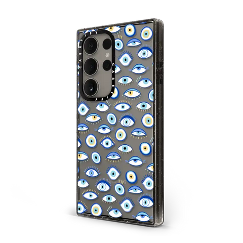 blue all seeing eye summer holiday pattern on clear