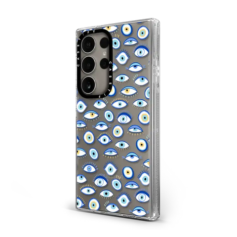 blue all seeing eye summer holiday pattern on clear