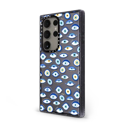 blue all seeing eye summer holiday pattern on clear