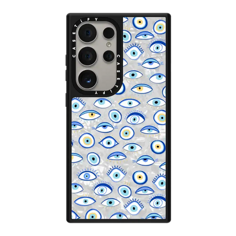 blue all seeing eye summer holiday pattern on clear