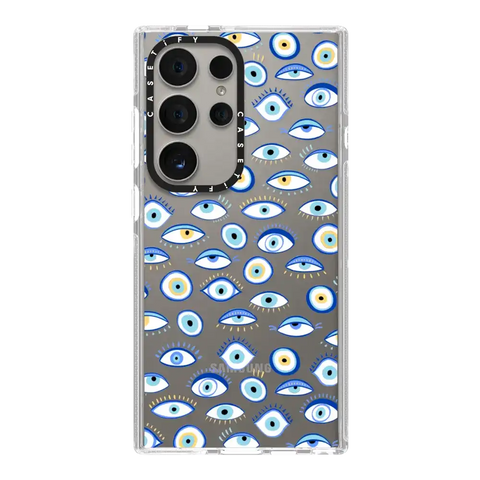 blue all seeing eye summer holiday pattern on clear