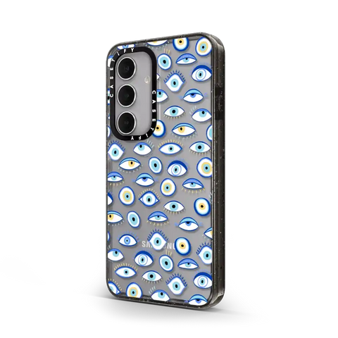blue all seeing eye summer holiday pattern on clear