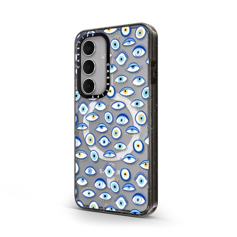 blue all seeing eye summer holiday pattern on clear