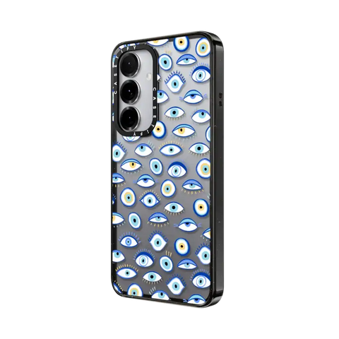 blue all seeing eye summer holiday pattern on clear