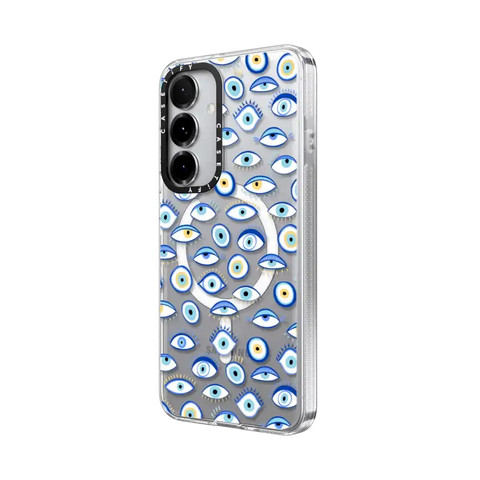 blue all seeing eye summer holiday pattern on clear