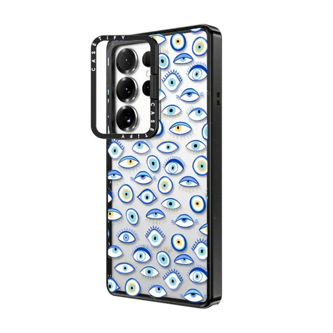 blue all seeing eye summer holiday pattern on clear