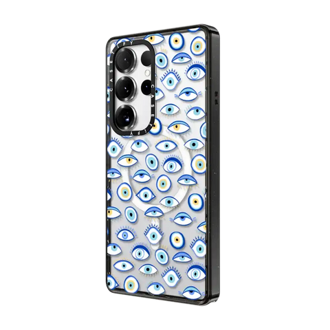 blue all seeing eye summer holiday pattern on clear