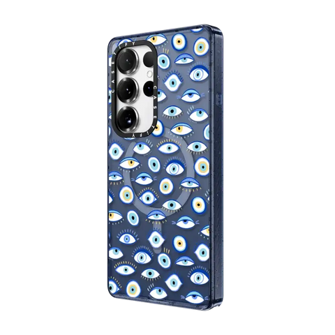 blue all seeing eye summer holiday pattern on clear