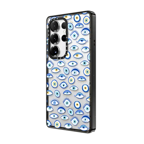 blue all seeing eye summer holiday pattern on clear