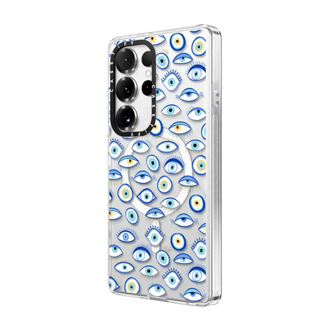 blue all seeing eye summer holiday pattern on clear