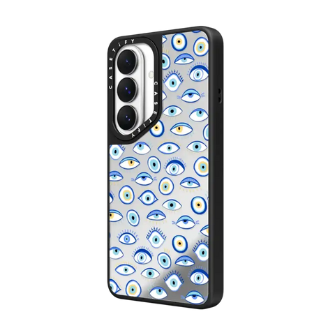 blue all seeing eye summer holiday pattern on clear