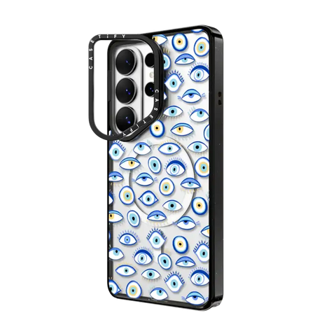 blue all seeing eye summer holiday pattern on clear