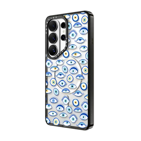 blue all seeing eye summer holiday pattern on clear
