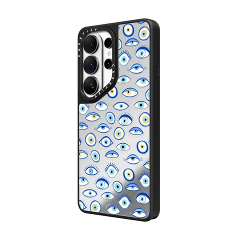 blue all seeing eye summer holiday pattern on clear