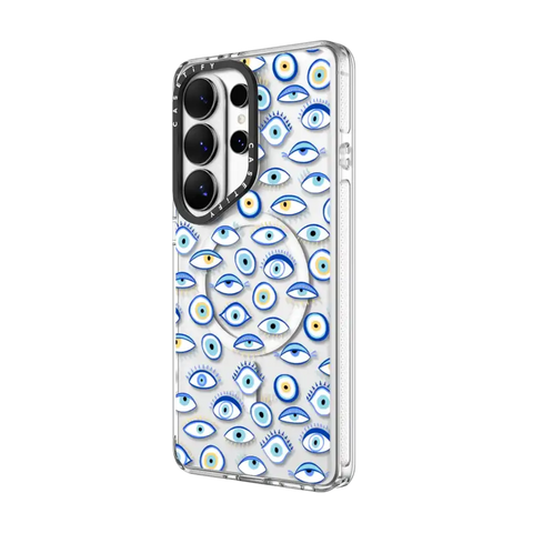 blue all seeing eye summer holiday pattern on clear